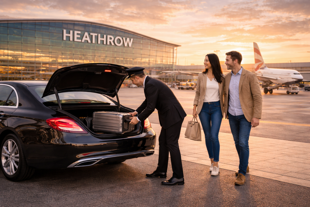 International airport departure supporting Salisbury to Heathrow transfers
